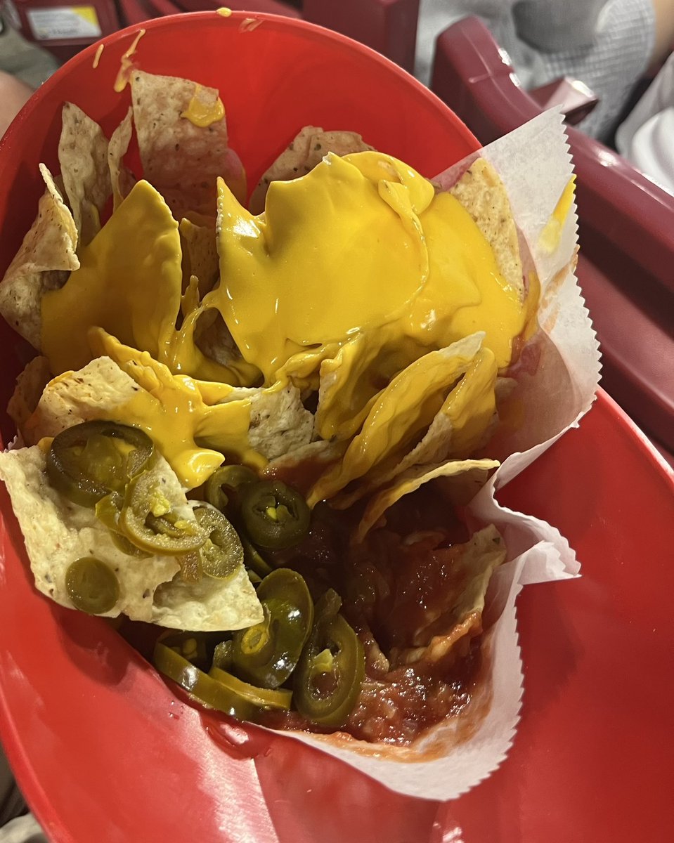 shumphreylib's tweet photo. If I’ve learned anything from @Super70sSports …bad baseball+nacho helmets is a win!  Cubs v Reds #postpositivity https://t.co/jmcOq4J9tu