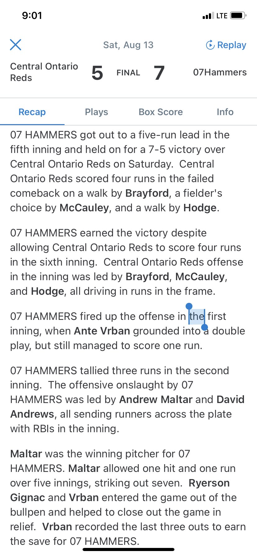 Oakville Hammers Baseball Club (OakvilleHammers) / Twitter