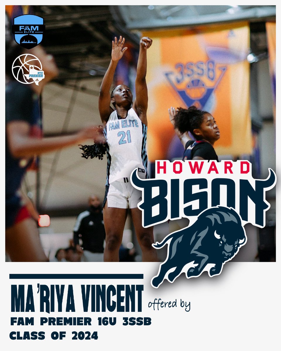 FAMhoopsGbb's tweet photo. 2024 MaβRiya Vincent (@MaRiyaonFire) earns an offer from Howard University! @Howard_WBB
Congrats FAM! ππ₯
#LadyFAMelite π€ @WTXPremierhoops
#FAMPremier3SSB / / / @LawrencePaye @nnekaogwumike https://t.co/DjjKeDXj24