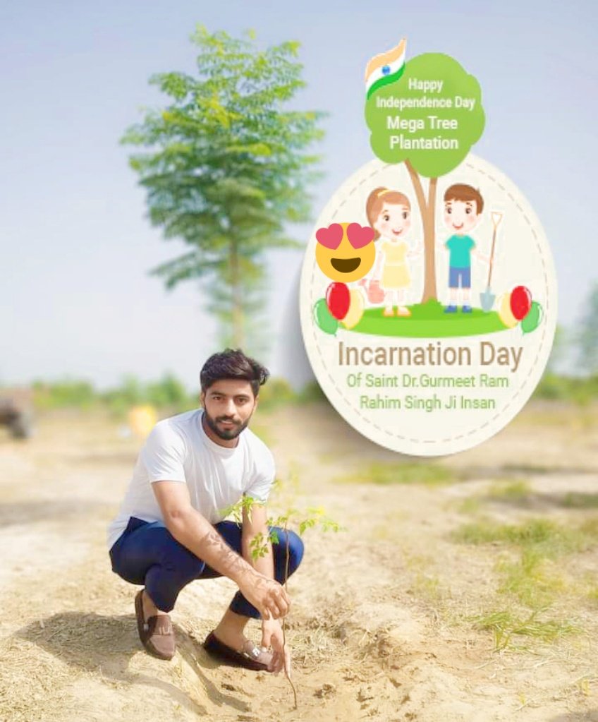 Sportsperson5's tweet photo. "Someone's sitting in the shade today because someone planted a tree a long time ago." If you #PlantATree, you plant a life.” let's pitch in the disciples of Saint Gurmeet Ram Rahim ji who are planting trees to celebrate the birthday of the spiritual master. https://t.co/oaaz2Rt9cT