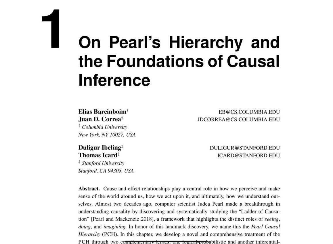 Boris Sobolev (@soboleffspaces) on Twitter photo #causaltwitter Please don't miss <a href="/eliasbareinboim/">Elias Bareinboim</a> chapter on <a href="/yudapearl/">Judea Pearl</a> causal hierarchy. I highly recommend it for the authors’ effort to give consistent notation, thoughtful examples, crisp statements. Such a powerful reading material that we can use in educational efforts. #causaltwitter Please don't miss <a href="/eliasbareinboim/">Elias Bareinboim</a> chapter on <a href="/yudapearl/">Judea Pearl</a> causal hierarchy. I highly recommend it for the authors’ effort to give consistent notation, thoughtful examples, crisp statements. Such a powerful reading material that we can use in educational efforts.