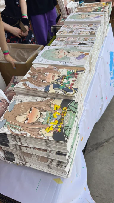 設営完了!東 シ-04ab / しずみ荘新刊3種みんな表紙がキラキラしております!手に取ってキラキラかわいい感じてくださいお天気も回復していい感じ!熱中症にはお気をつけて!本日はどうぞ宜しくお願い致します  