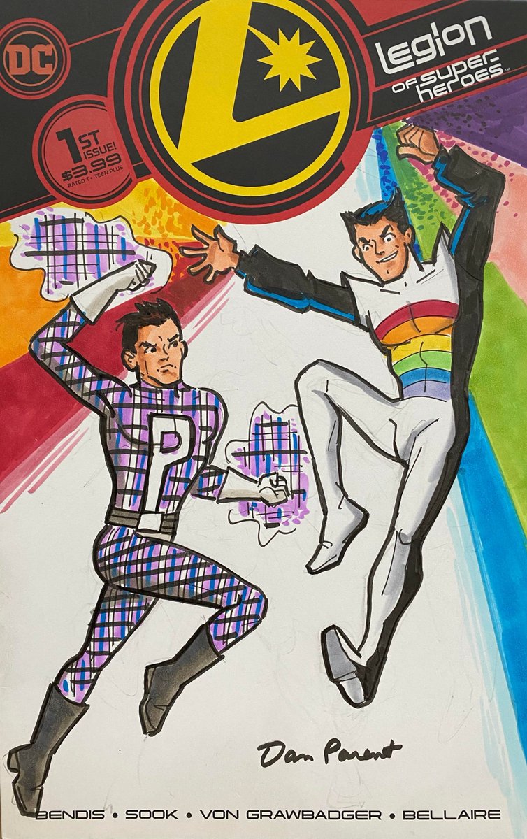 JasPosey's tweet photo. My commission I had done at @FANEXPOBoston. Plaid Lad versus Color Kid sketch cover by @parentdaniel https://t.co/3JxI8BGJCj #DanParent #artcommission #sketchcover #PlaidLad #LegionReject #ColorKid #UluVakk #Lupra #LoSH #LegionofSubstituteHeroes #LegionofSuperHeroes #DCComics https://t.co/Io7DSO6qgc