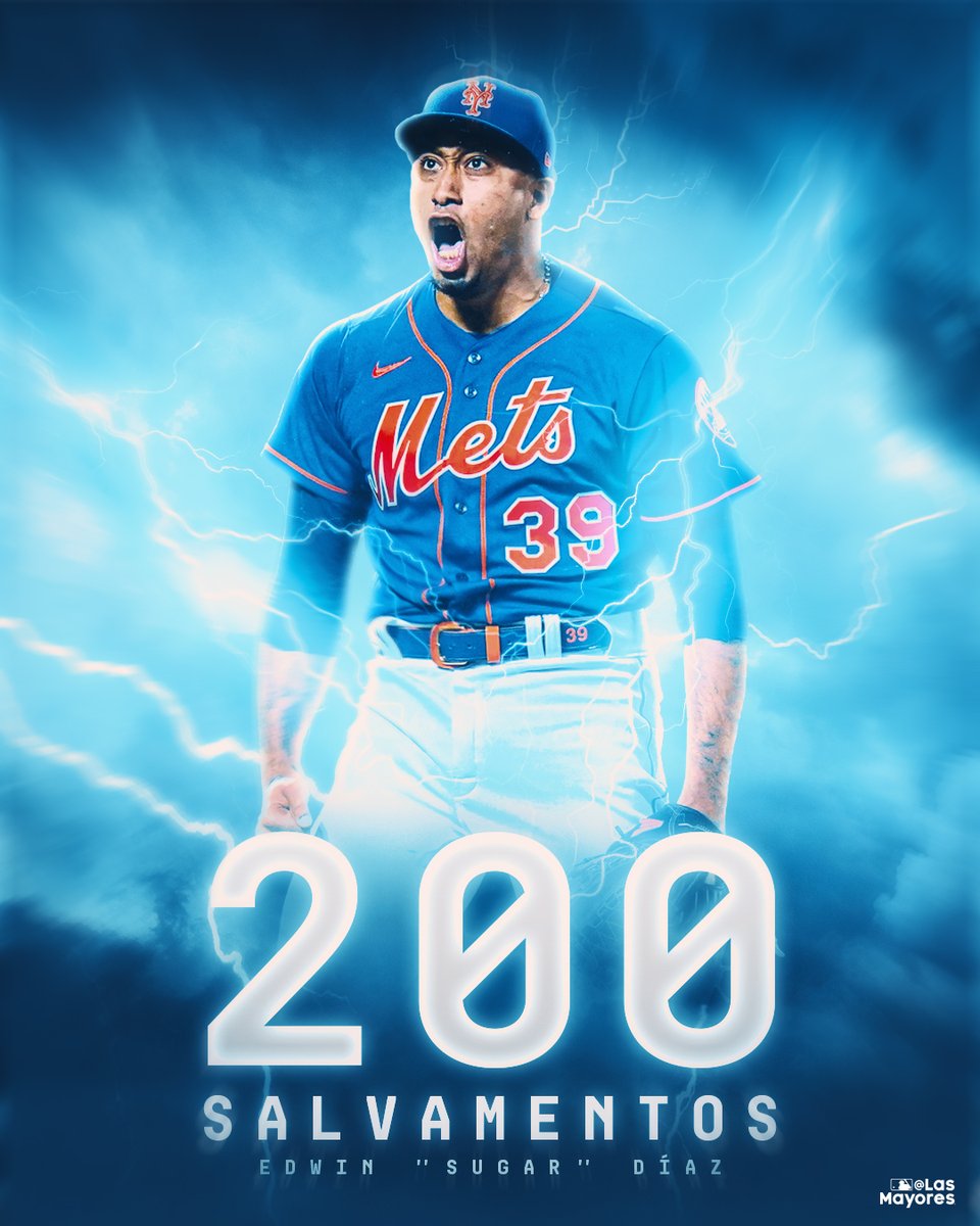 mlbespanol's tweet photo. ¡200! 🔥 Edwin ''Sugar'' Díaz se convirtió en el 3er lanzador más joven en la historia de #LasMayores en conseguir 200 salvamentos. 🎺🎺🎺 https://t.co/IPgm1SpIah