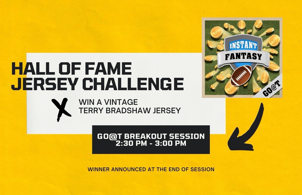 Come to our breakout session tomorrow for the chance to win a vintage Terry Bradshaw jersey! 2:30pm. See you tomorrow! 

#FantasyFootball #fantasyfootballexpo #cantonohio