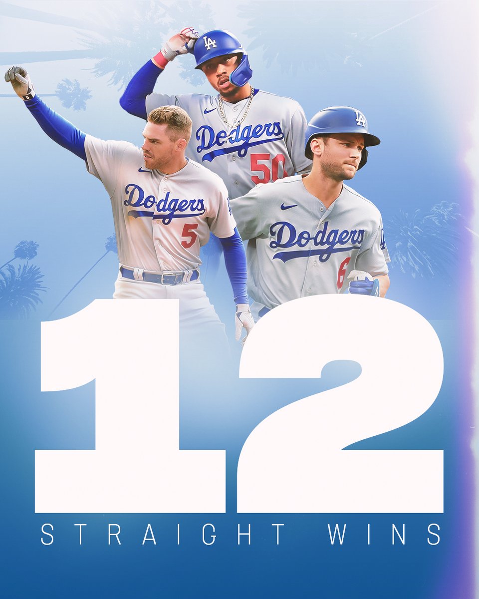 MLB's tweet photo. A dozen straight for the @Dodgers! https://t.co/FncyFSMMsM