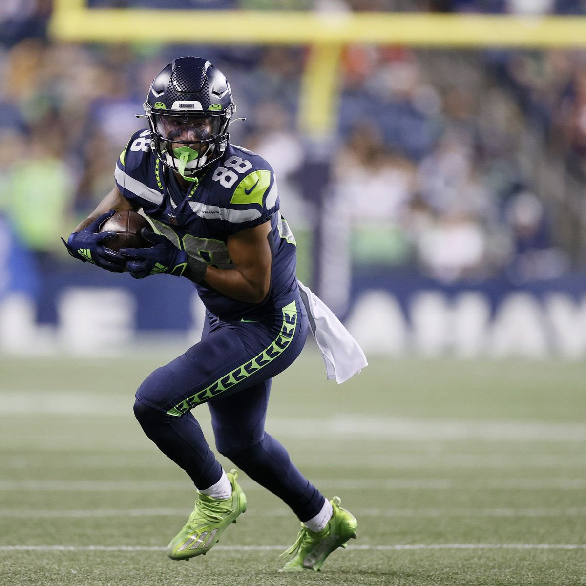 JonShaeffer's tweet photo. Seahawks Wide Receiver @cade_johnson did a bit of everything tonight. 1 catch for 21 yards, 1 kickoff return for 24 yards, and 1 punt return for 8 yards.

#NFLJacks 🐰🏈 https://t.co/EKJUqvtD9O