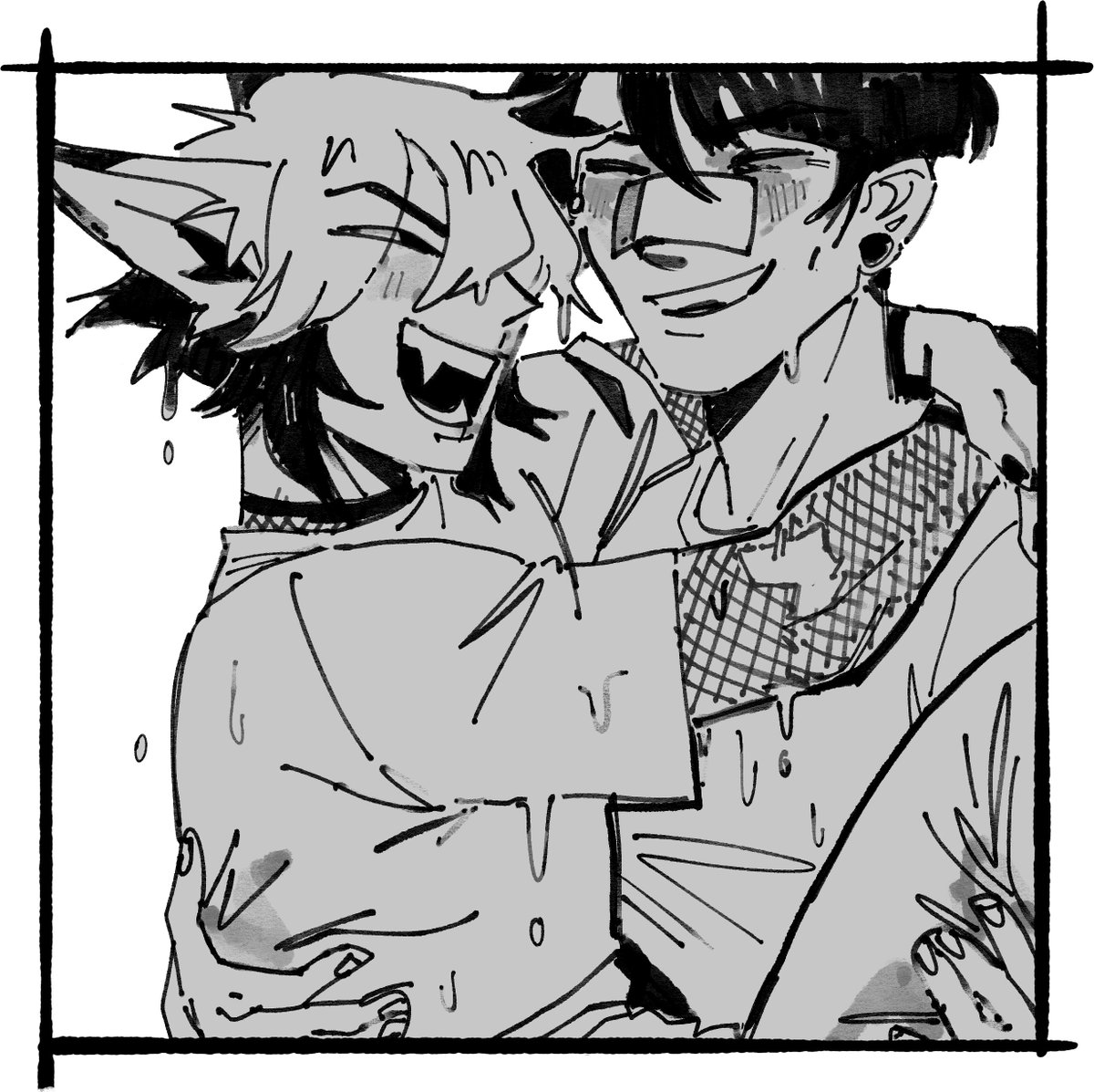 Mays_workshop's tweet photo. 🏖️🌊😎Beach episode! Haru and 
@AkuSucks 's oc Jonathan!!! https://t.co/8zOzLWMgGA