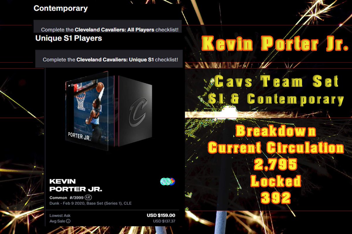 TSNickeb505's tweet photo. Talk about a gem of a bottleneck. Not only needed for the s1 &amp; contemporary Cavs sets, but dude puts up crazy stat lines. Also it has rookie badges. What more do you want for $159? #nbatopshot #nbatopshotthis #flashchallenge #checklist #bottlenecks #kpj https://t.co/EMocwnTw7u