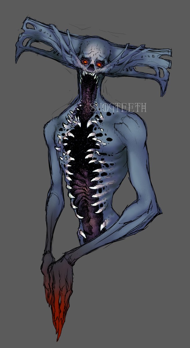 Some art that I posted on my supporter sites a while back. I was curious what I would design, years after my stay on FaceOff, if I were to go back and try again. So here is my demon of Gluttony! Forever starving and hungry for flesh.