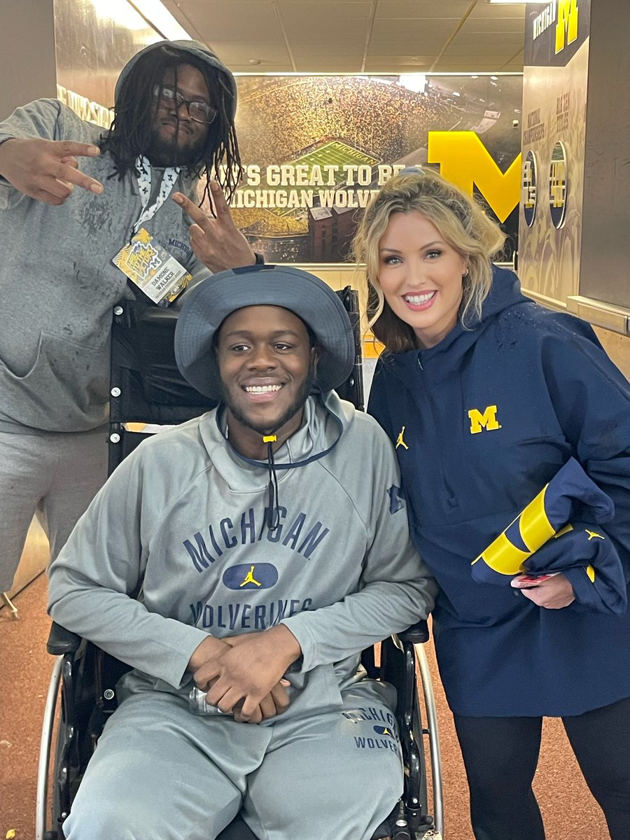 UMichDeAnna's tweet photo. Meechie brought such joy to the  team today .  Meechie, his mom, grandma and brother were  grateful, thankful, caring and their love for Meechie was profound.  We are all rooting for you Meechie. https://t.co/BQtYvLj7TE