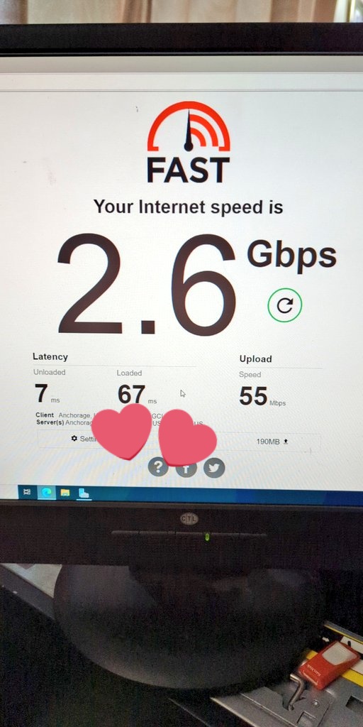 PinoyAKgaming's tweet photo. @GCIAK Living up to its advertised speeds. Thanks! Now when are we getting 10G? https://t.co/wUhRBVszFc