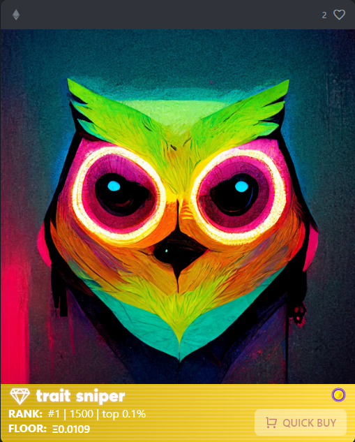 Pulled an awesome 1/1 on @MoonOwlsNFTs so fire 🔥