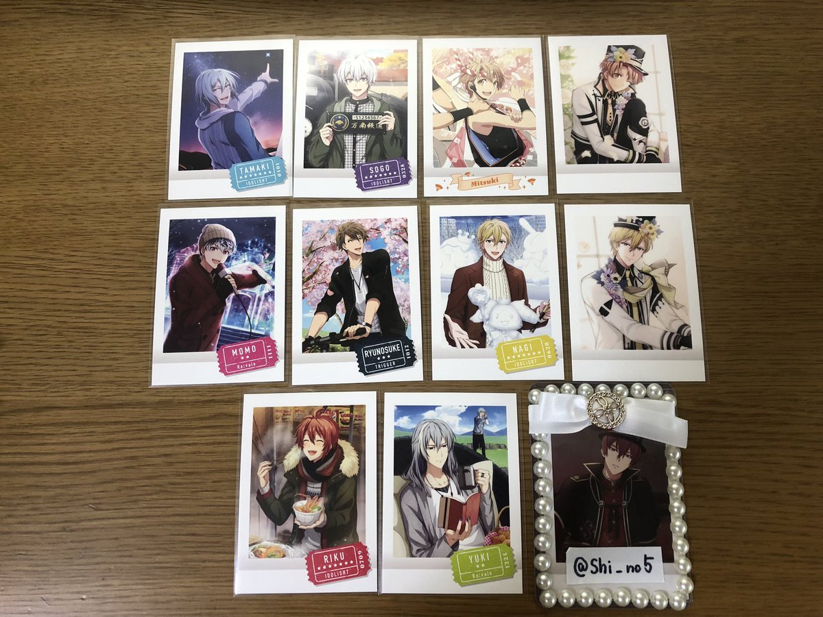 Shi_no5's tweet photo. 【アイナナ ぱしゃこれ 交換 】

譲:
N→三月、環、壮五、ナギ、陸、龍之介、百、千

求:同種トウマ

郵送希望
1枚からでも可ですが、記念日以外を纏めて交換していただける方優先
検索からでも大歓迎です。

※三月のみお声がけ中の為、お返事にお時間をいただきます。 https://t.co/6NsakRQTLJ