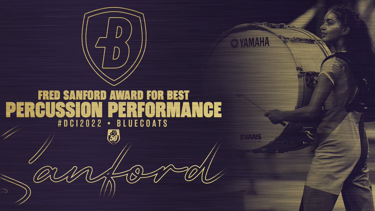 DCI's tweet photo. Bloo Bangers take home their first-ever Sanford 🥁💪

#DCI2022 | @Bluecoats https://t.co/MG6KGTH6hw