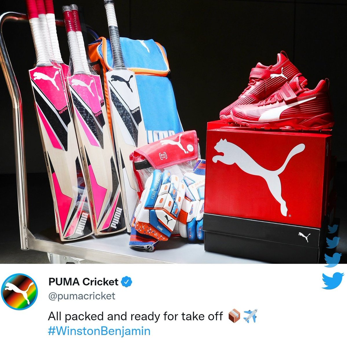 CricTelegraph's tweet photo. Puma Cricket extends its support to West Indies players after Winston Benjamin's plea 👏

#PumaCricket #WinstonBenjamin https://t.co/rIZSvfoCbZ