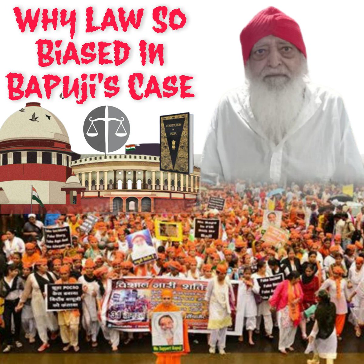 India Wants To Know that why there is biased jurisdiction with Sant Shri Asharamji Bapu ???
All the evidence shows that Bapuji are completely innocent still they not getting justice since last 9+ years!
Why this #न्याय_में_विषमता &amp; Bail Vs Jail ?