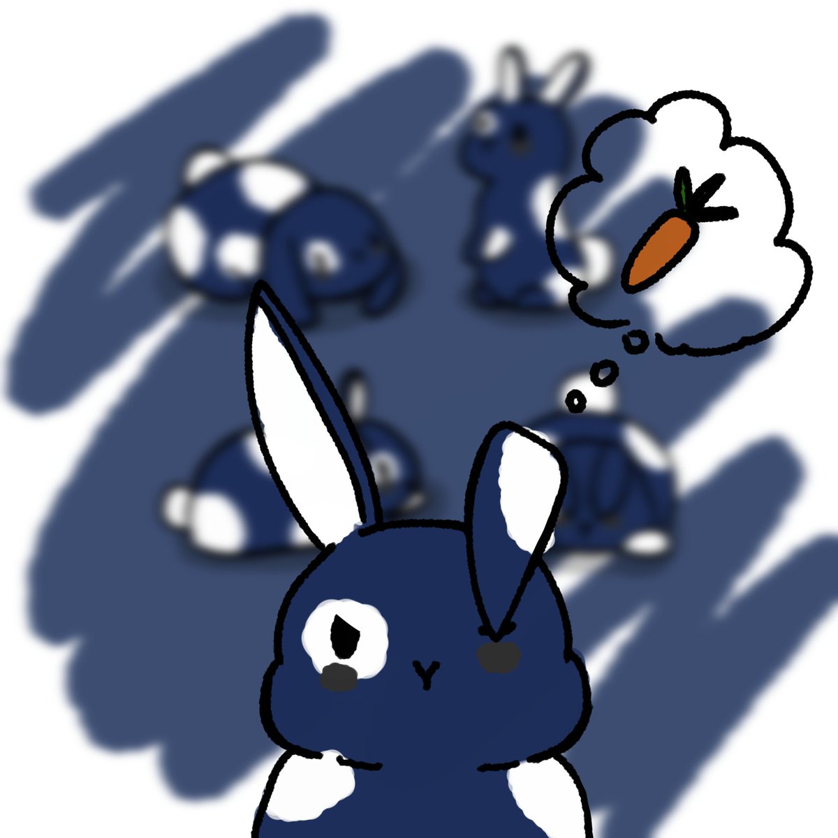 Ando aburrido así que . Y te dibujo un conejo pintando según los colores de tu perfil. (!!)