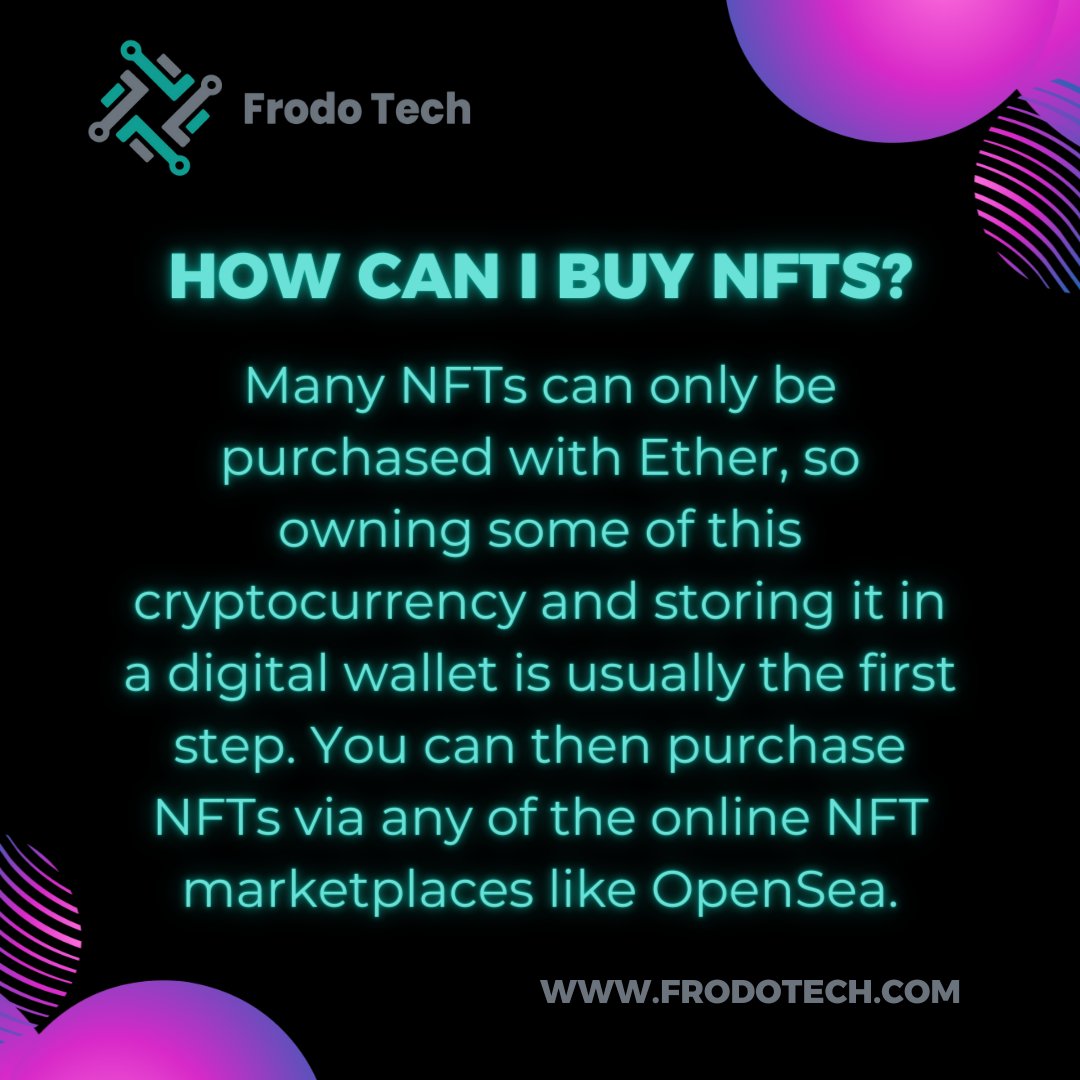 🟢 How Can I Buy NFTs? 🌠

To trade non-fungible tokens, such as in-game assets, such as trading cards and avatars, you can go to Opensea. On the market and at auction, NFTs are available. 💹🖼️✨

To know how to trade NFTs on OpenSea, Stay tuned!

#frodotech #frdx #OpenSeaNFT