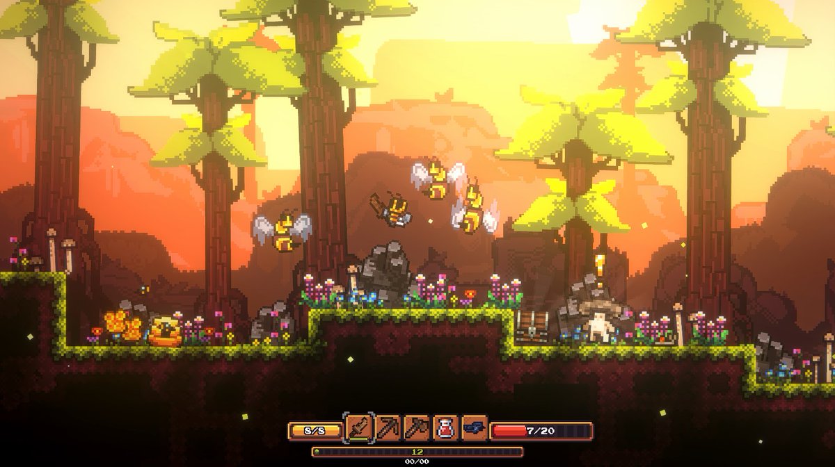 finally added armor and new mobs! 
trees and ores also have a small chance to generate as a bigger variant with more loot. 
+ much more in next devlog.
#pixelart #gamedev #indiedev #devlog #aseprite #unity2d #madewithunity