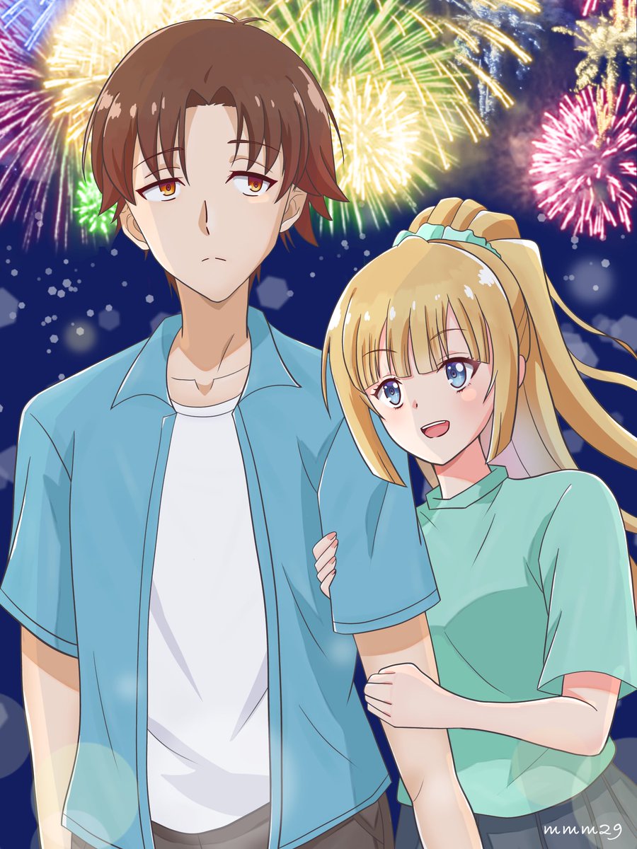 腕組み💗 軽井沢恵&綾小路清隆 ＃イラスト #ようこそ実力至上主義の