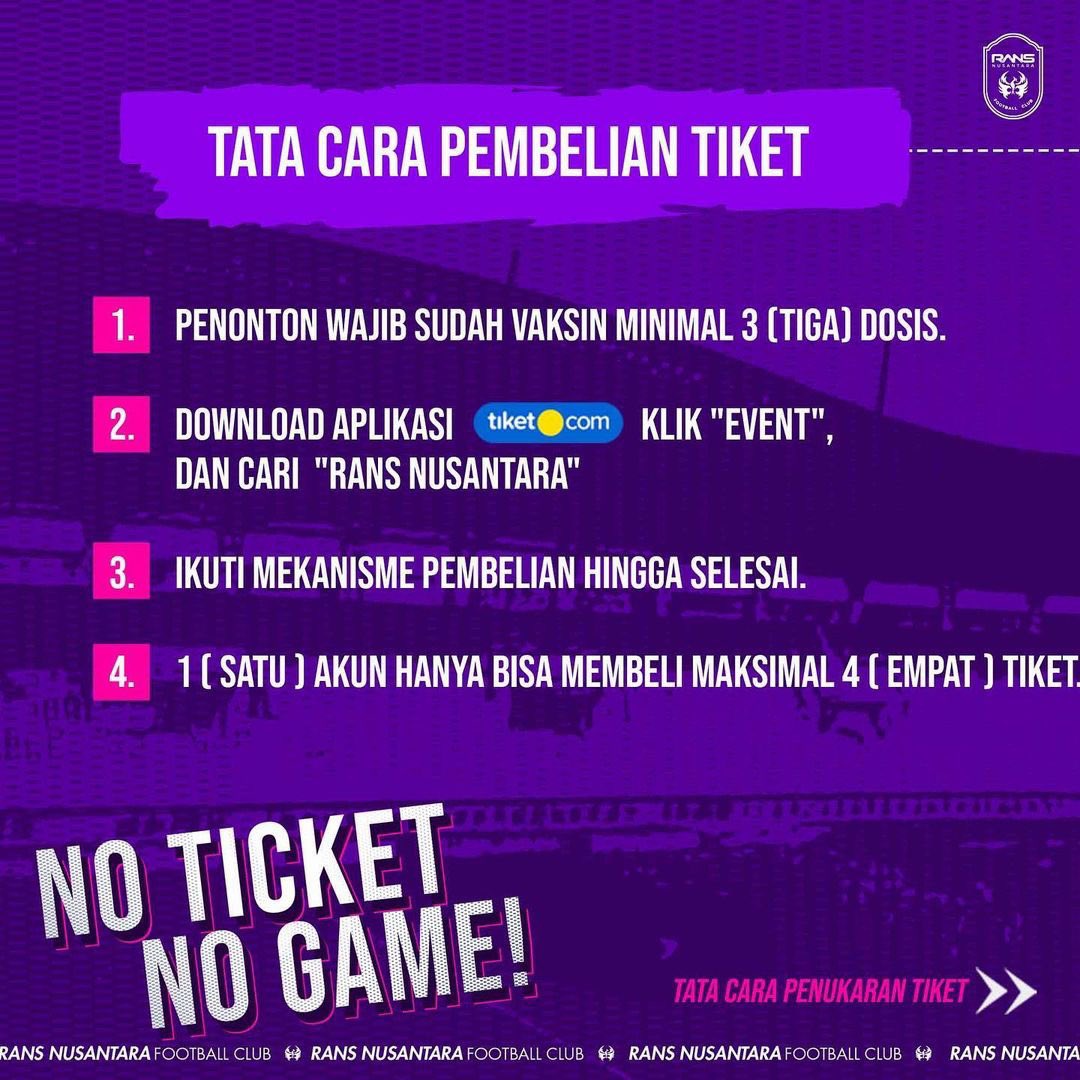 OfficialRansFC's tweet photo. Info tiket untuk pertandingan besok 
No Tiket No Game
.
RANSDAY
RANSKANDIA
#RANSLUCKYDAY https://t.co/oO3RTS6p63