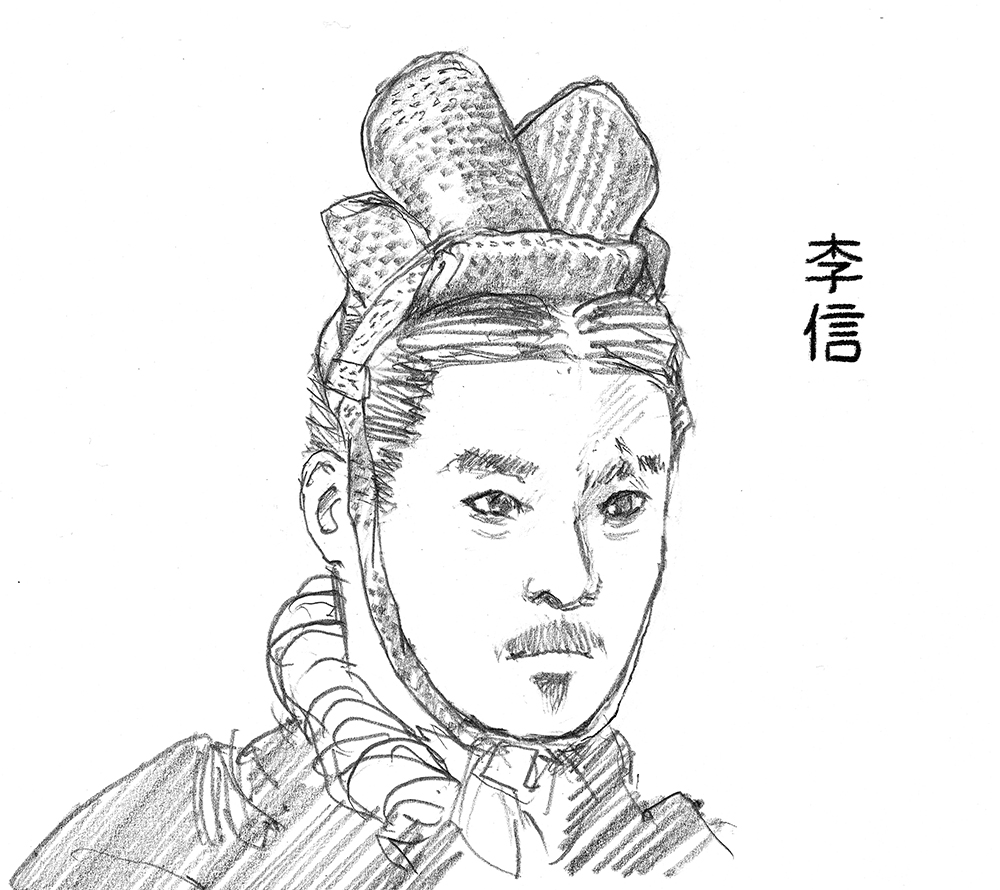 「日本甲冑史」[上巻]で中西立太先生が「革製かも」と書いておられたヘッドギアは、ドラマ「大秦賦」では布製でタオル地のような生地だった。将軍用っぽい。 