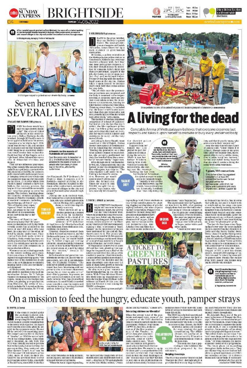 AntoJoseph's tweet photo. Don't miss our sun-shine stories this week 
 #TNIE #BRIGHTSIDE

@NewIndianXpress
@xpresstn

Written by
@kirubakaranR1
@jeyahirthi
@Senthil_TNIE
@kv_navya

Pg anchored by
@krishnaVprem  

https://t.co/Y1omLuOsVy https://t.co/CCjpadT5SE