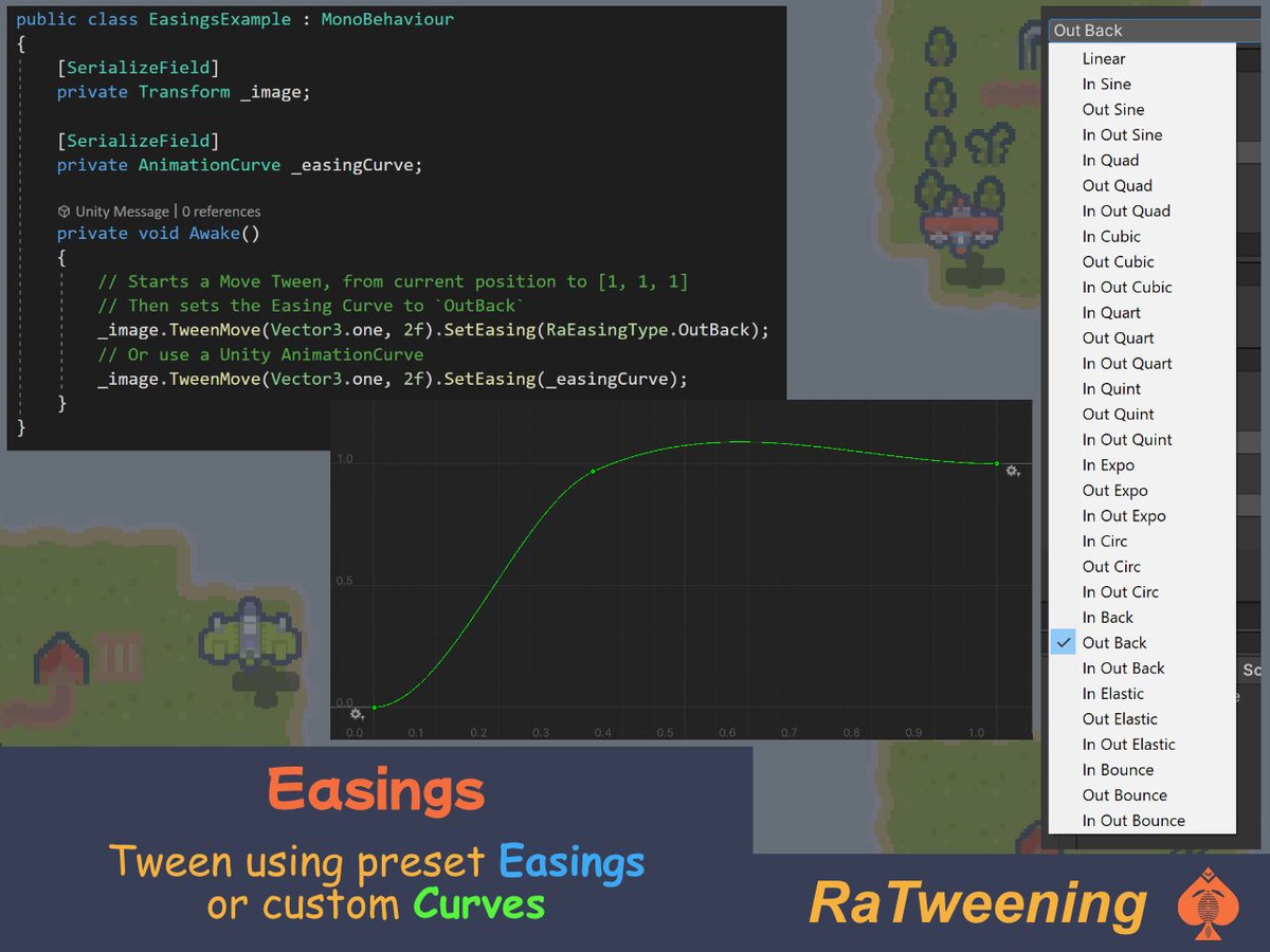 Darkfafi's tweet photo. The past month I have been working on a Tweening Engine for Unity. I will be releasing it on the Unity Asset Store soon.

Here some screenshots I made for the store

#screenshotsaturday #unitystore #unityasset #unity3d #indiedev #gamedevelopment #programming #tweening #animation https://t.co/m07wm1segi