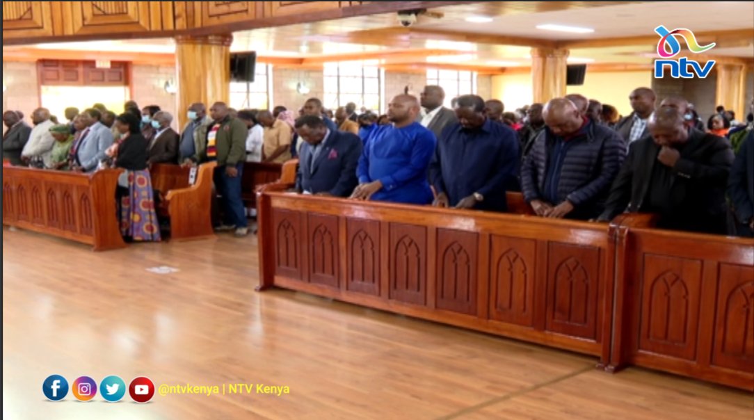 Raila Odinga, Azimio leaders attend church service in Karen 

#Decision2022 #KenyaDecides2022
