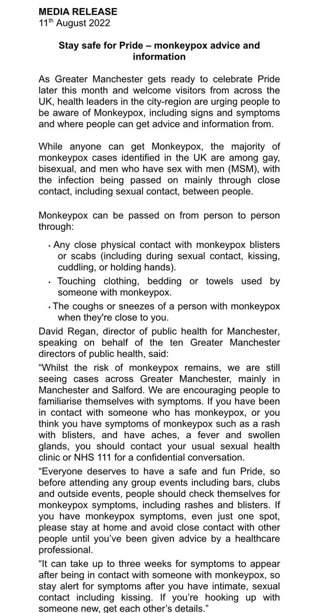 Jonnythan93's tweet photo. Press release regarding monkeypox vaccination in Greater Manchester. More info about the vaccine here: https://t.co/oUtyxJdoaj https://t.co/ym3rox93Vz