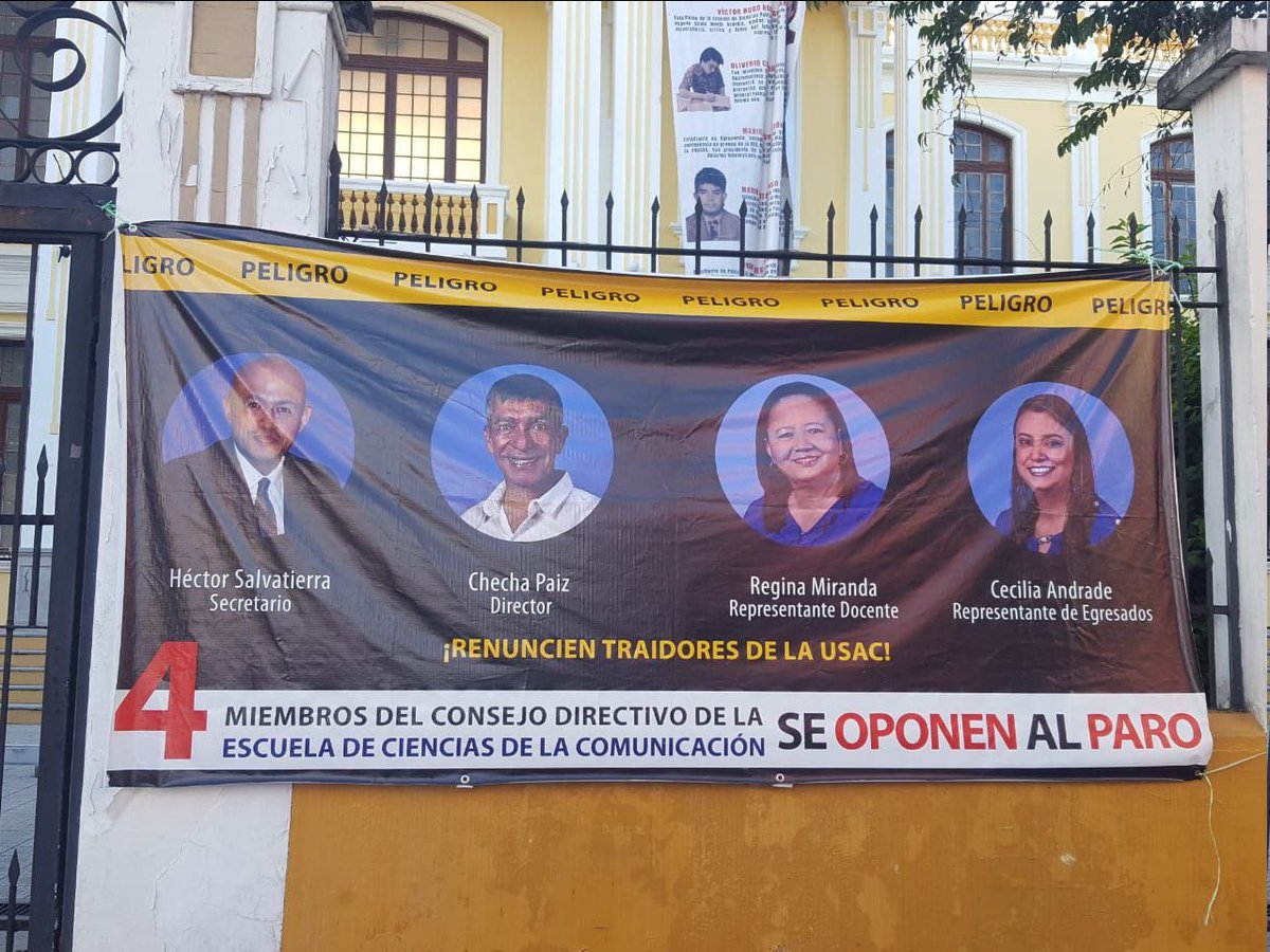 PrensaComunitar's tweet photo. #ElFraudeSeCae Los estudiantes de la Escuela de Ciencias de la Comunicación, condenan el papel del Consejo Directo de la ECC, se niegan a condenar el fraude cometido por Walter Mazariegos y una fracción del CSU. Afirman que estos se oponen #AlParo contra el fraude en la @SoyUSAC https://t.co/A9vszolP6g