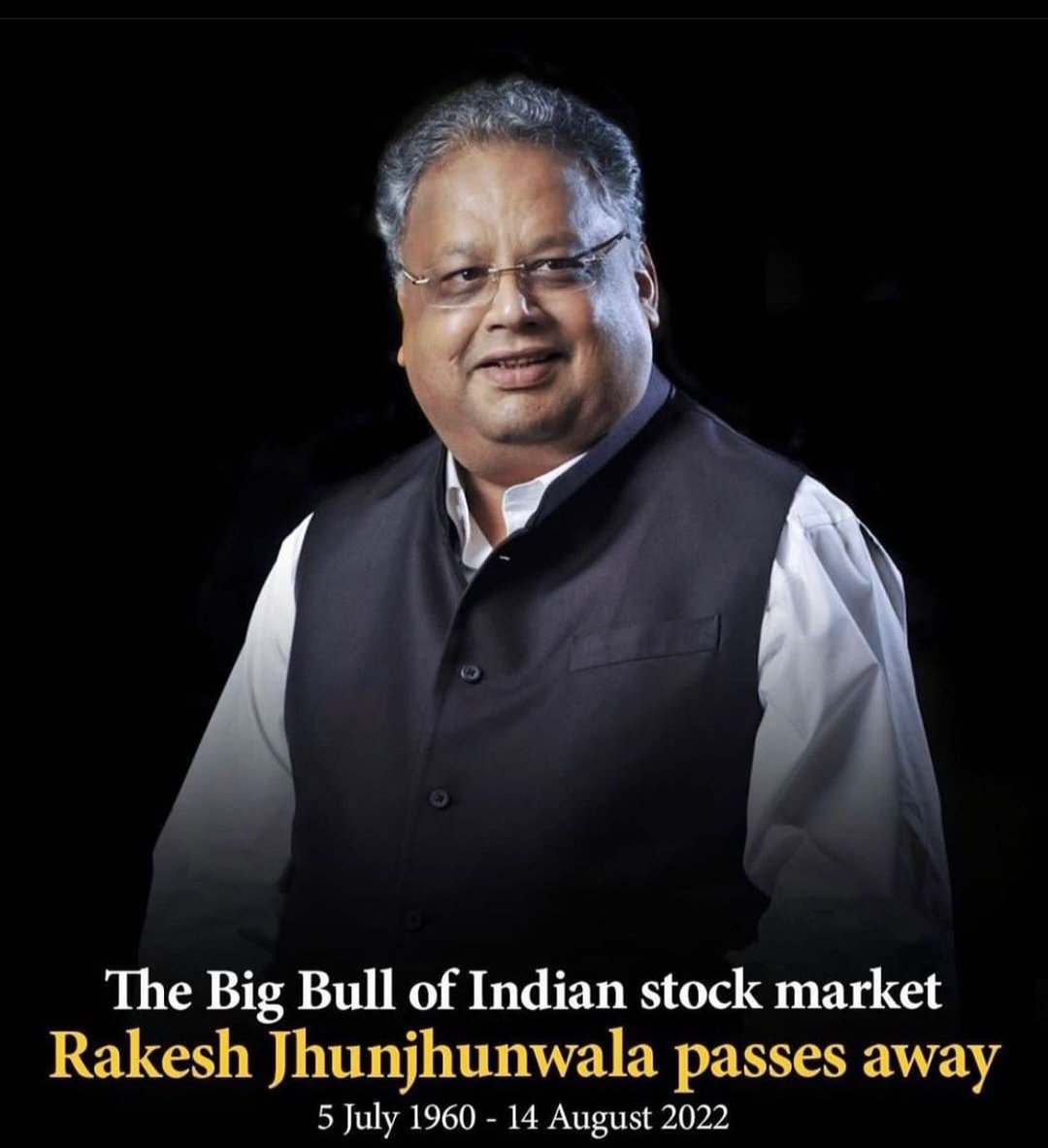 Mohitkum_'s tweet photo. It's really lose of our Indian Warren Buffett 💔😰 #Rakeshjhunjhunwala #omshanti #legendrip #indianwarrenbuffet https://t.co/kFCSFqz4bw