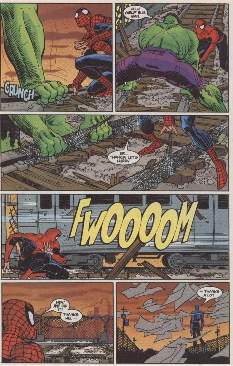 HulkMoments's tweet photo. In which Hulk understands Spider-Man’s grief over MJ’s apparent death (Peter Parker Spider-Man vol II #14) https://t.co/p3SR6EAJn2