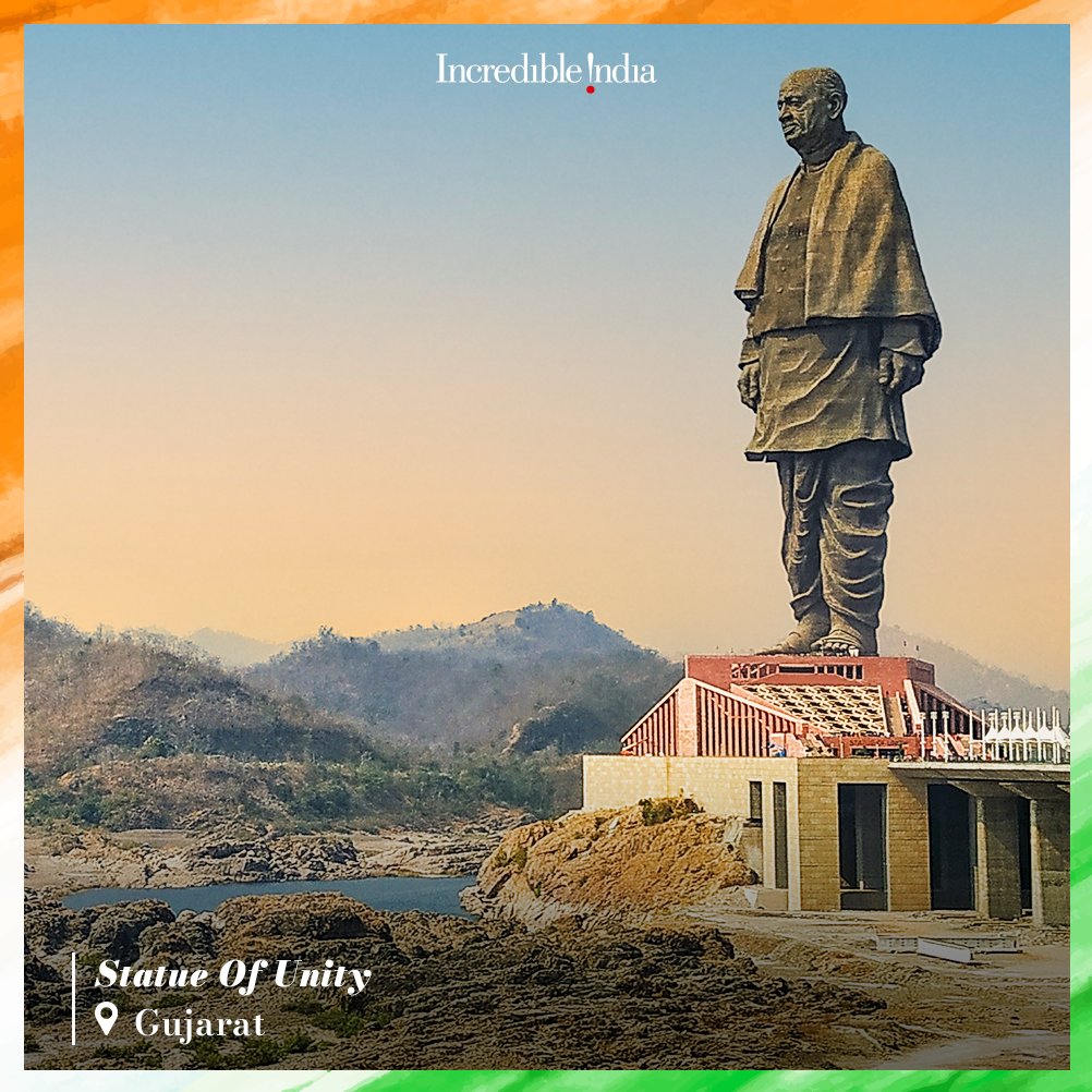 incredibleindia's tweet photo. The world’s tallest statue, The Statue of Unity in Gujarat, depicts the spirit of unity that binds India together.

@GujaratTourism

#IndiaAt75 #HarGharTiranga #AzadiKaAmritMahotsav #HappyIndependenceDay2022 #DekhoApnaDesh

(1/2) https://t.co/mjO1PxPA0j