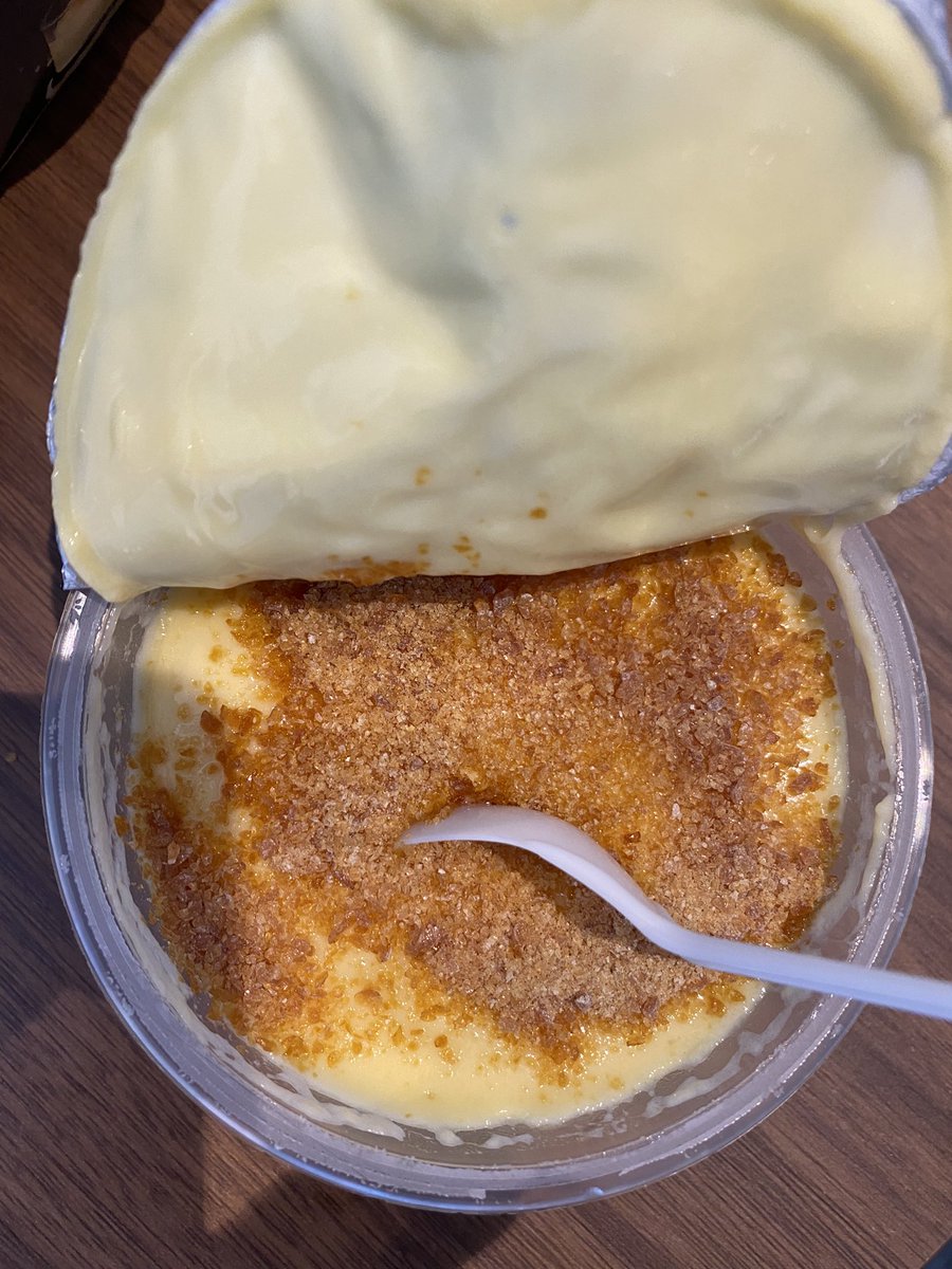 ChiefDisrupter's tweet photo. Love bringing mum food she used to make. I’ll have to learn to make it proper but for today Wicked Sister delivered crème brûlée #agedcare #softfood #care https://t.co/pVlGQCBRUN