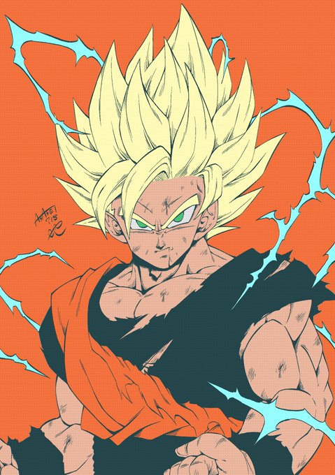 孫悟空 超サイヤ人2#ドラゴンボール #イラスト 