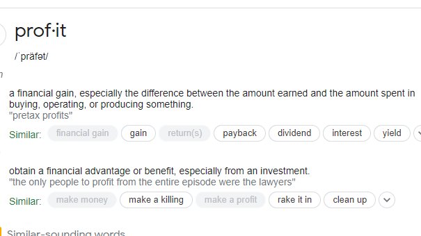 AltronsUge's tweet photo. @LuciferDoberman @theserfstv Profit is the basic tenet of any corporation that wants to make money at a possible maximum. That's all there is to it. And its own definition is talking about money. Has nothing to do with me being a socialist. Seriously, just go read some books. https://t.co/0mHAWQIqjw