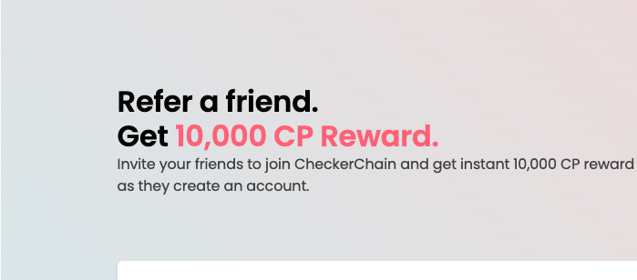 Good morning CHECKR fam!

How are your referrals doing? Drop in your referral link in the comments.

Still haven't onboarded in the platform? Click on any of the referral link below and get yourself onboarded.
#CHECKR #Reviews #Elrond #dApps