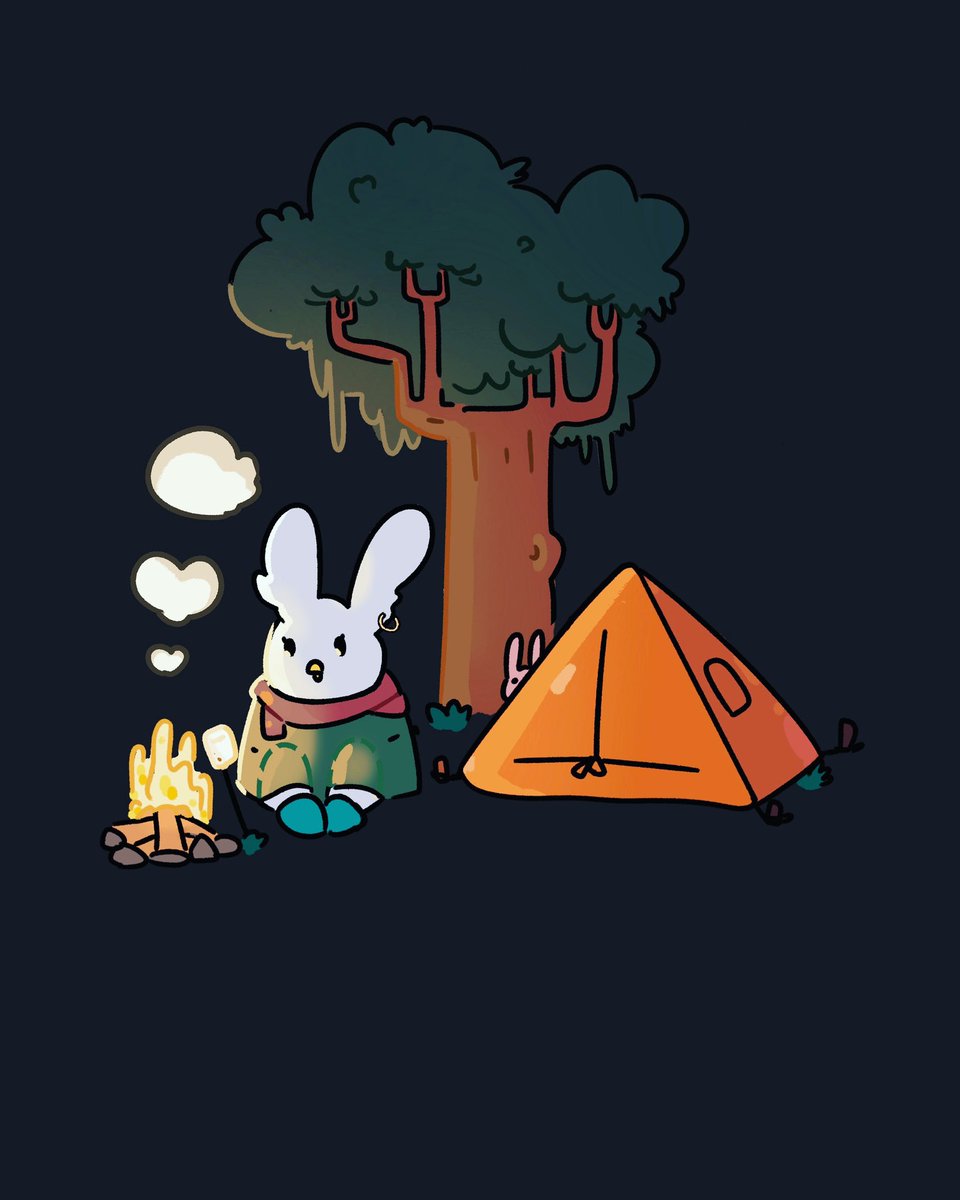 ⛺️🌠Huka camping alone #Camping #drawing #Lonely