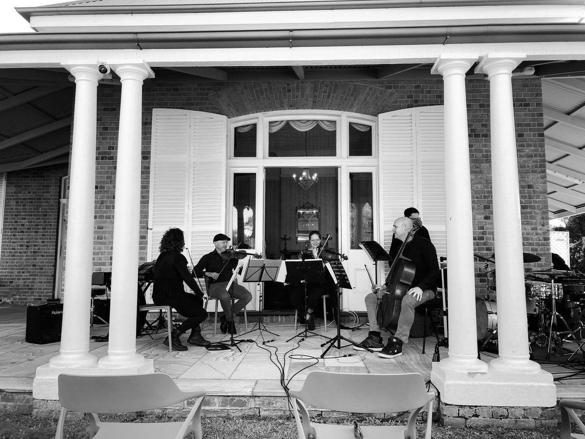 Getting our groove on with Black Square String Quartet today at Ormiston House. 4:30 show for those in the Brisbane region!