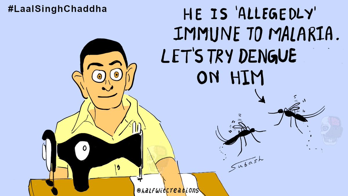 halfwitcreation's tweet photo. How does #malaria spread? #LaalSinghChaddha #BoycottLalSinghChaddha #AmirKhan  #LSC #halfwitcreations @halfwitcreation #art #drawing #digitalart #artistsontwitter #DigitalArtist #humour #fun https://t.co/eCkfjSt8PK