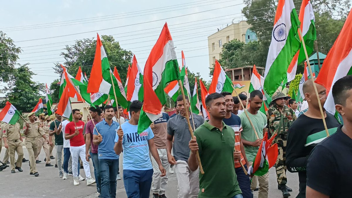 A #Tiranga Rally is organised today under #HarGharTiranga campaign by J&amp;K police at Gulshan Ground jammu in which troops of 160Bn CRPF, BSF,School children and local public participated with Sh RR Bhatnagar, Advisor to Hon'ble LG J&amp;K (UT) as chief Guest. <a href="/crpfindia/">🇮🇳CRPF🇮🇳</a> <a href="/jammusector/">jammu sector crpf</a>