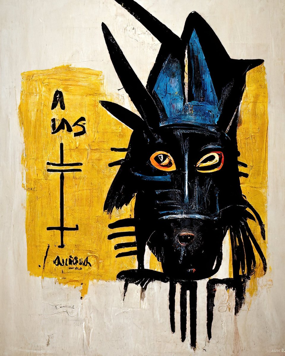 _dethreaper_'s tweet photo. I'm really proud to present you all my latest collection on OS, created using AI and inspired from great Jean Michael Basquiat.
Will be listing them for sales soon. If you love a particular piece you can DM me for reservation.
Like n retweet appreciated 
Link in comments👇
#aiart https://t.co/gihLYyI6Up