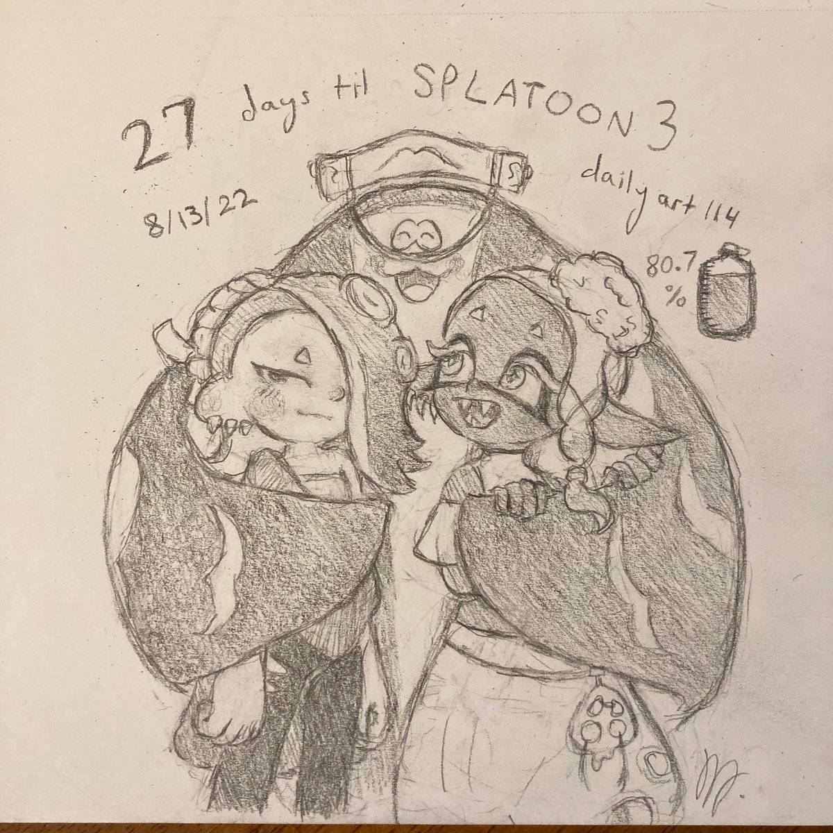 lab_octopus's tweet photo. 27 days left! Day 114 of my self-imposed #splatoon3countdownart challenge.

Big Man gives the best hugs ❤️

#splatoon #splatoon3 #splatoonart #splatoon3countdown #splatoonbands #splatoondeepcut https://t.co/Sq2BfaPsqA