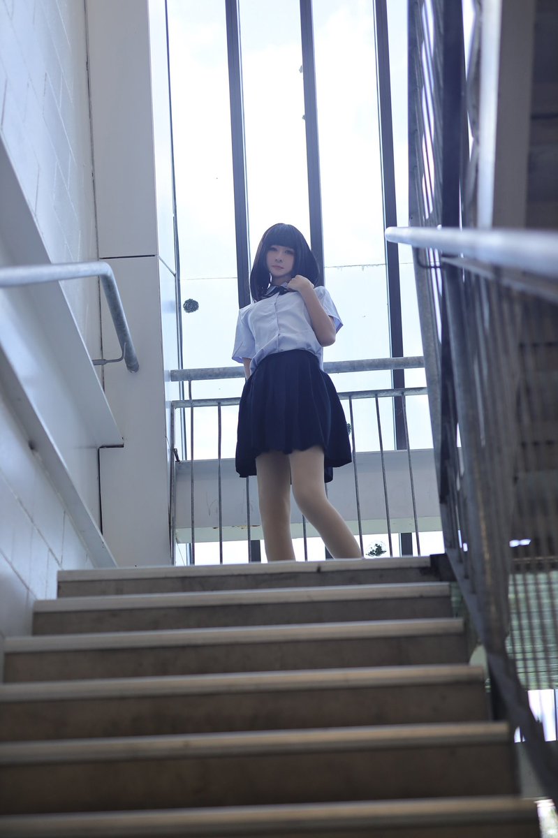 Staring at you, by the stairs👀 #偽娘 #伪娘 #crossdresser #女装 #女装男子 #男の娘 #otokonoko #女装