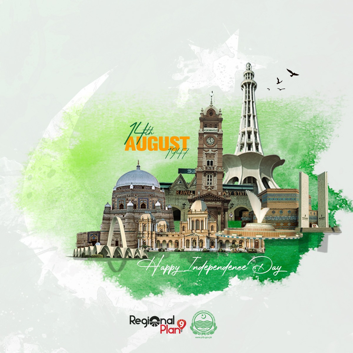 RegionalPlan9's tweet photo. #RegionalPlan9 team wishes you all 75th Independence Day
#75yearsoffreedom #Pakistan #Independenceday #75yearsofstruggle https://t.co/E46gvLGGes