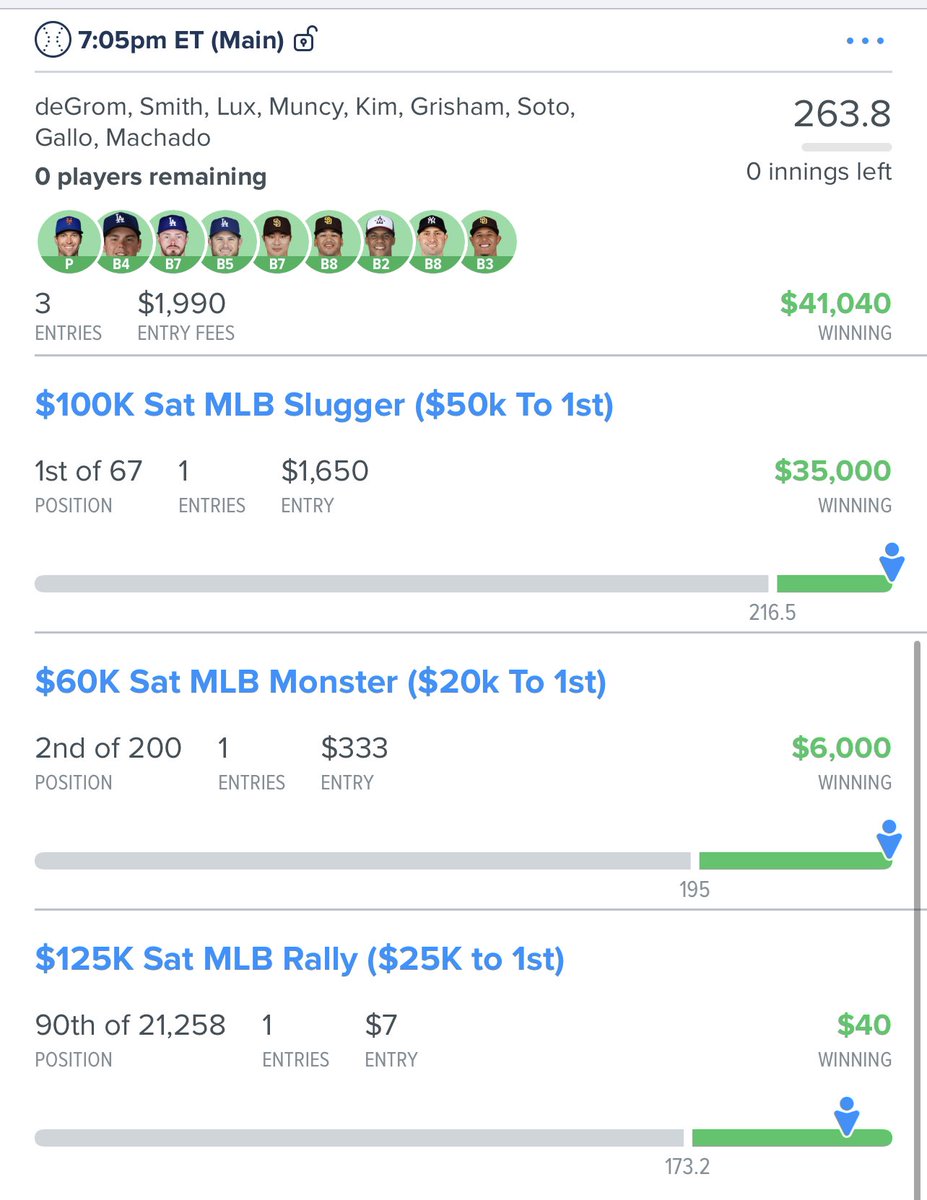JerryDurghalli's tweet photo. Nice night on both sites including a DK MLB Live Final ticket 🔥🔥🔥 @4DeepBets_ https://t.co/Cq77FlbUVg
