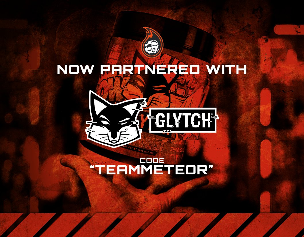 TeamMeteorGG's tweet photo. Have you been looking to try out @GLYTCHEnergy but never got to doing so?

Now's your chance! All Team Meteor fans can now use code "TEAMMETEOR" for 20% OFF at checkout!

https://t.co/k63SQQKDUf
#MeteorImpact #GLYTCHFam https://t.co/ysVl472dNC
