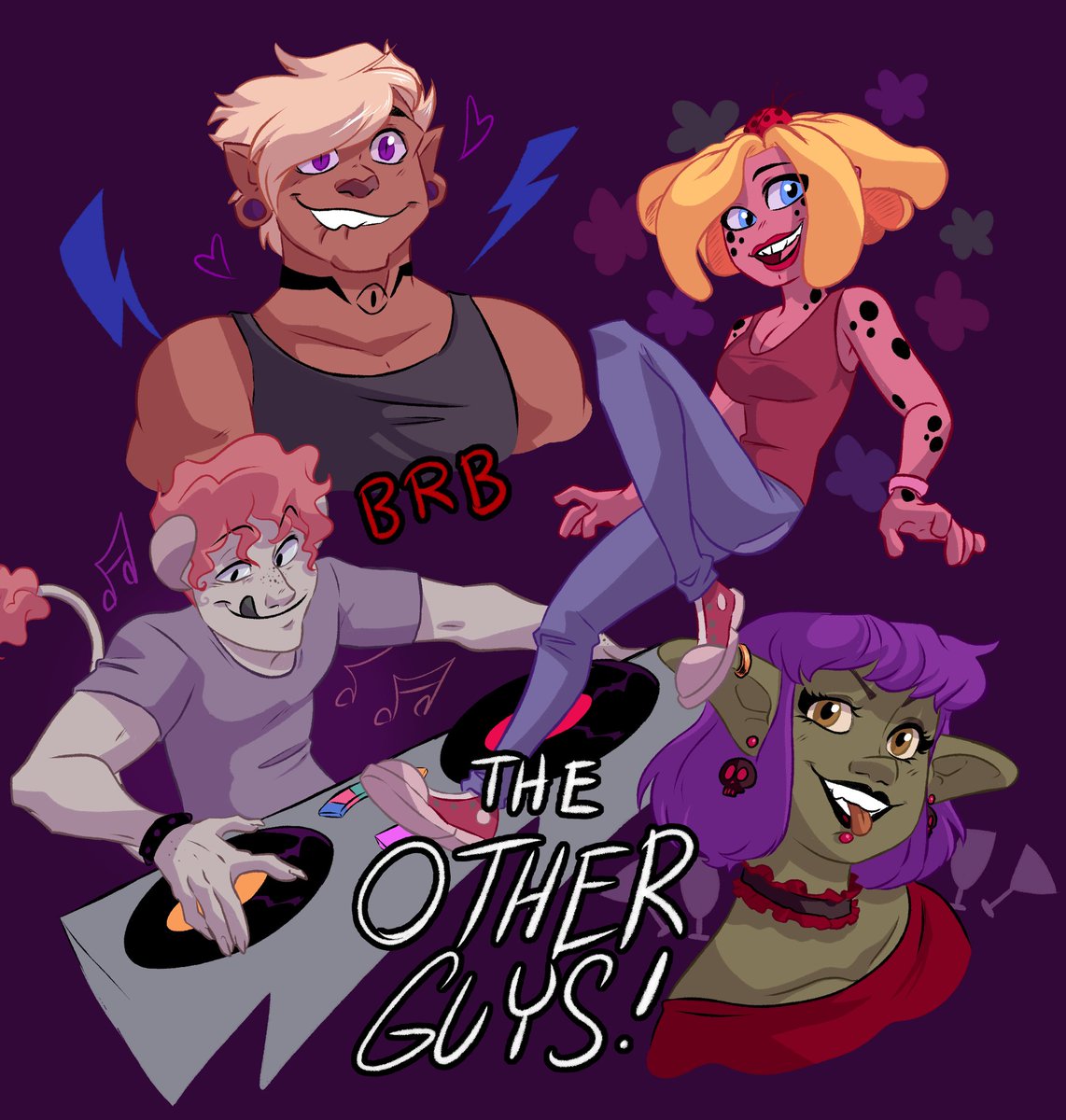 The Other Guys! 
A messy sketchy comic in my #middleversevirginia universe about the characters who work for or surround the main characters and their lives beyond being MC support 